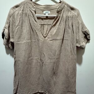 Wilfred Crinkled Taupe Blouse